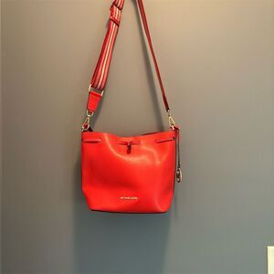 Michael Kors Eden Medium Bucket Shoulder Bag Mandarin Orange